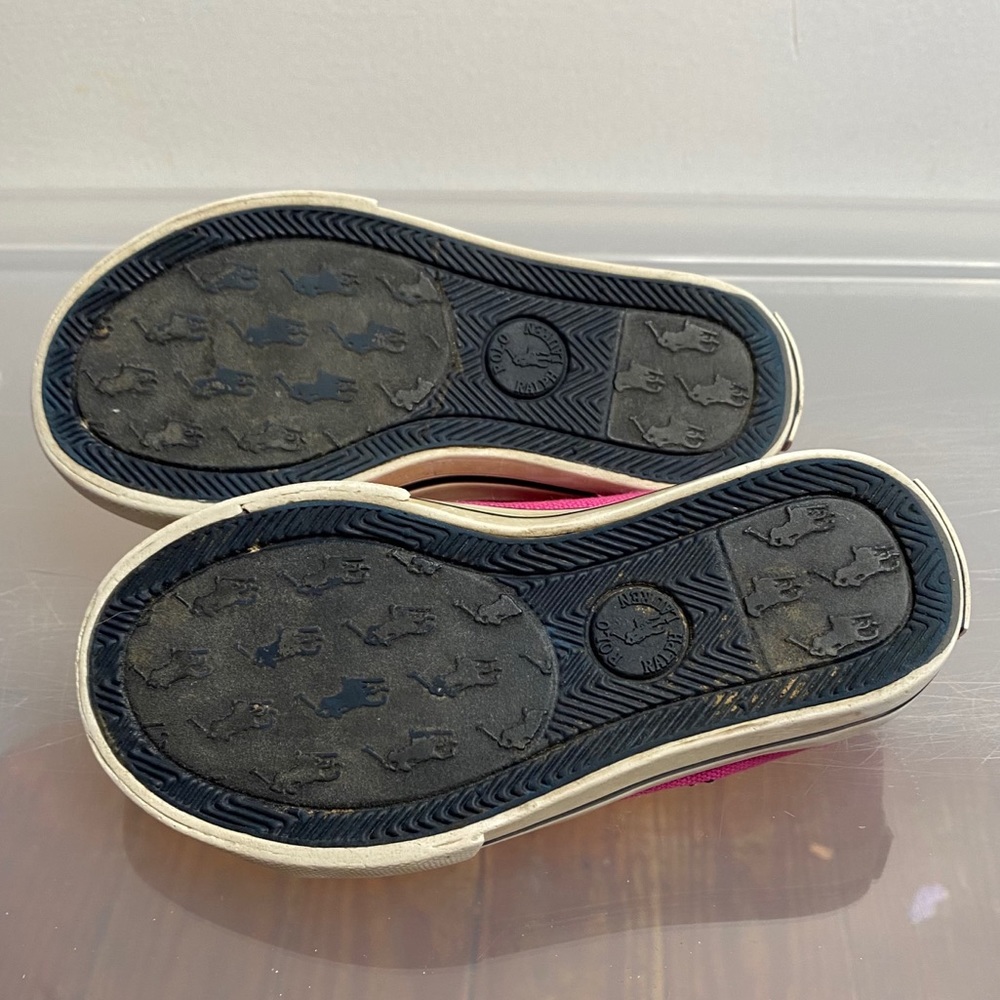 Polo Ralph Lauren Size 7 Pink Canvas Velcro Shoes - Picture 4 of 9